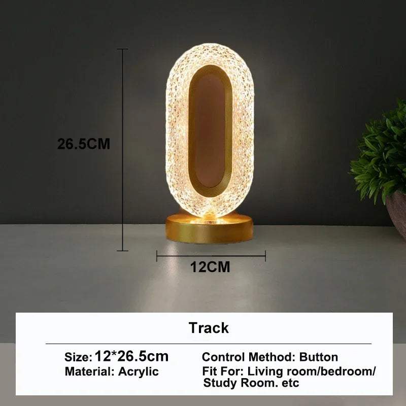 USB Rechargeable Crystal Table Lamp