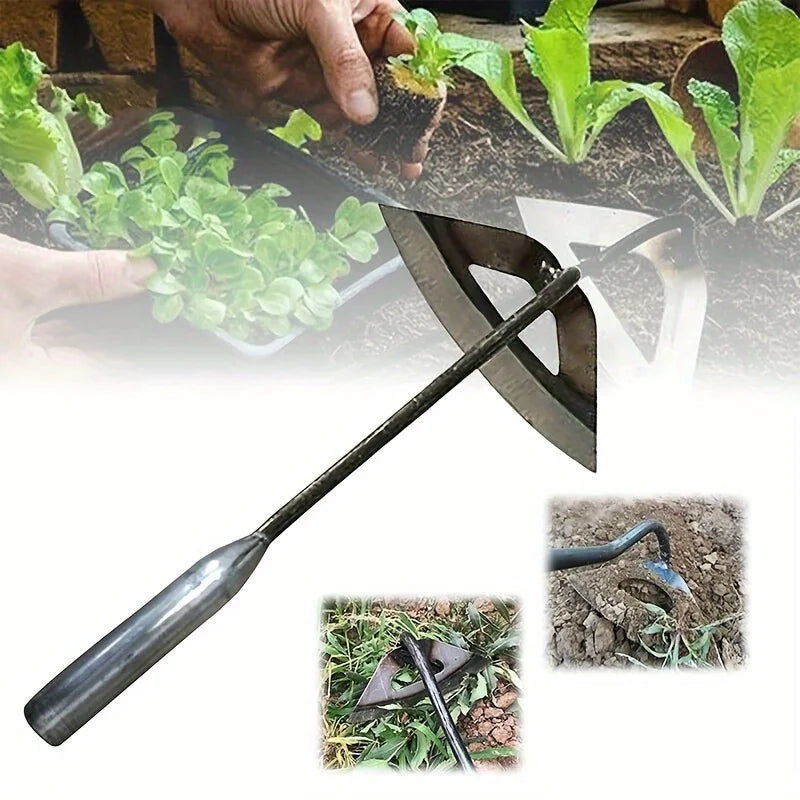 All-Steel Hardened Handheld Hollow Hoe Rust-Resistant Garden Rake