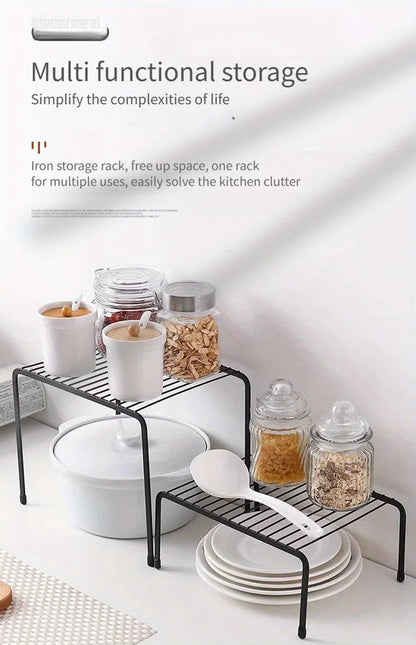 Kitchen Storage Rack, Wrought Iron Seasoning Rack, Countertop Sink, Floor-Standing Bowl and Plate Storage Rack