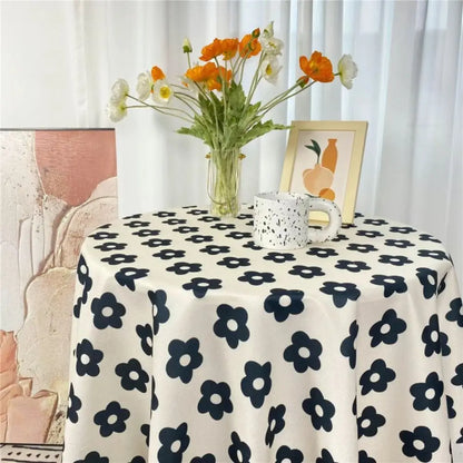 Dining Mat Vintage Floral Table Cloth Chinese Style Printing Elegant Picnic Mat Light Luxury Round Table Tablecloth Girl's Desk
