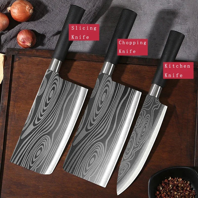 Laser Damascus Kitchen Knife Set