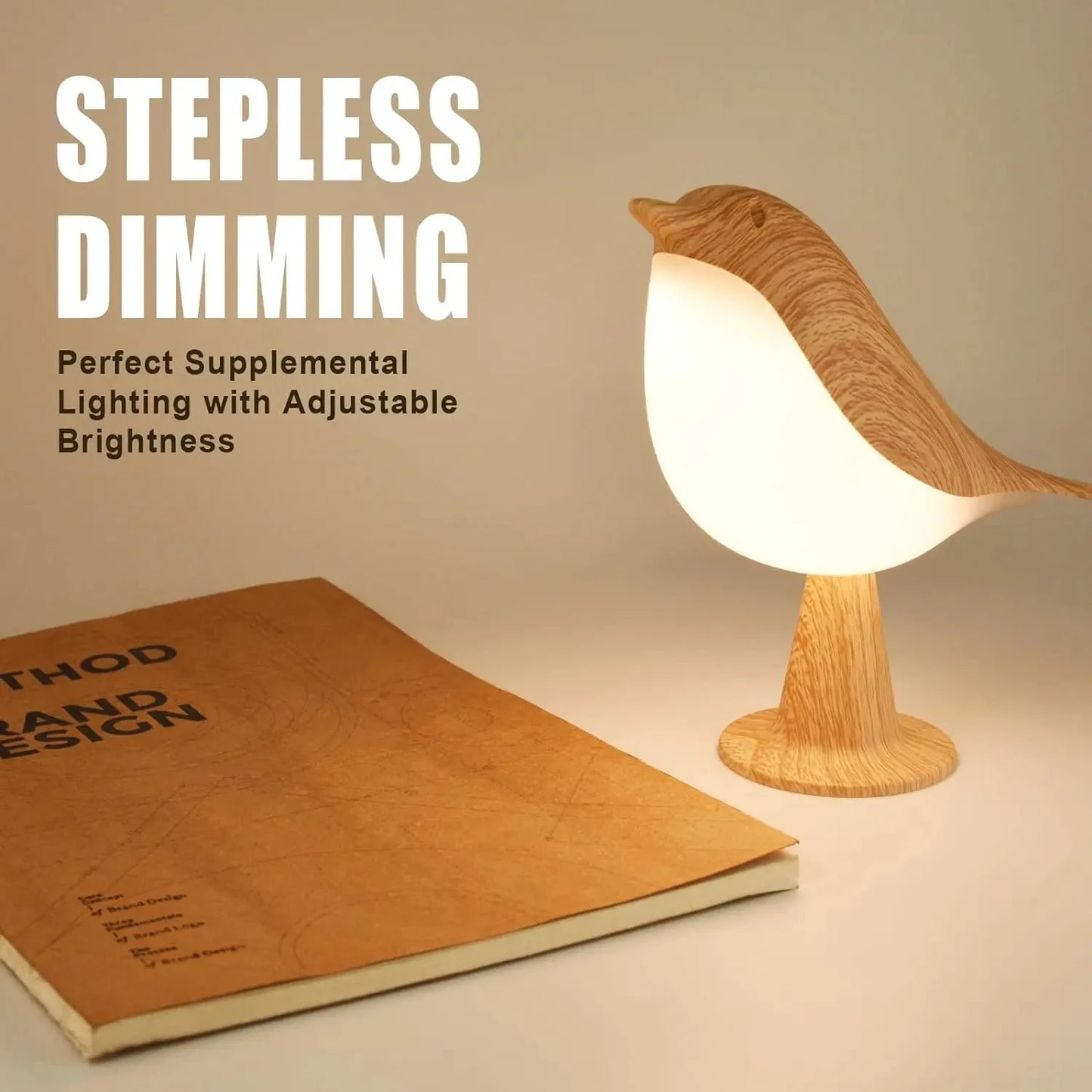 Lampe de bureau sans fil en forme d'oiseau