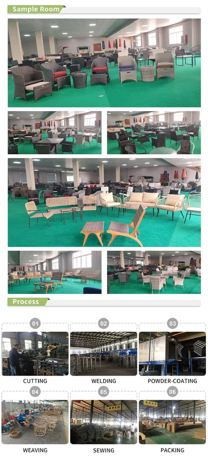 Dining Table Restaurant Rectangular Garden Dining Set Factory Luxury Patio Extendable Outdoor for 6-8 Persons Metal Steel Modern