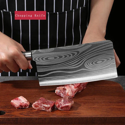 Laser Damascus Kitchen Knife Set