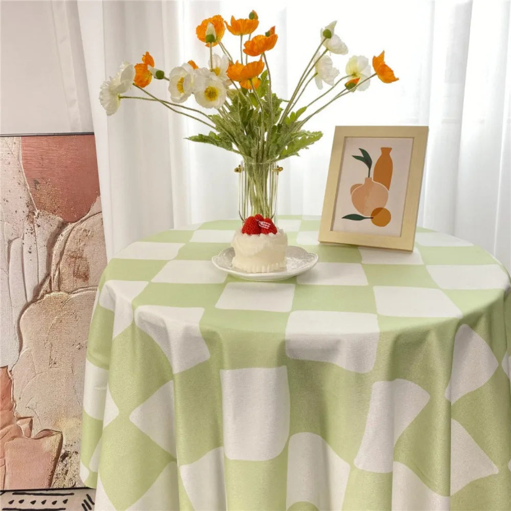 Dining Mat Vintage Floral Table Cloth Chinese Style Printing Elegant Picnic Mat Light Luxury Round Table Tablecloth Girl's Desk