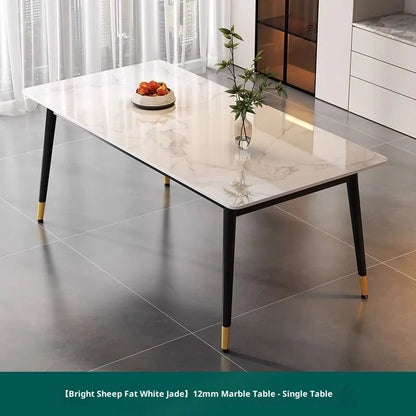 Sintered Stone Dining Table Modern Minimalist Thick Matte Top Light Luxury Glossy Edge Small Space Home Furniture Dinning Table