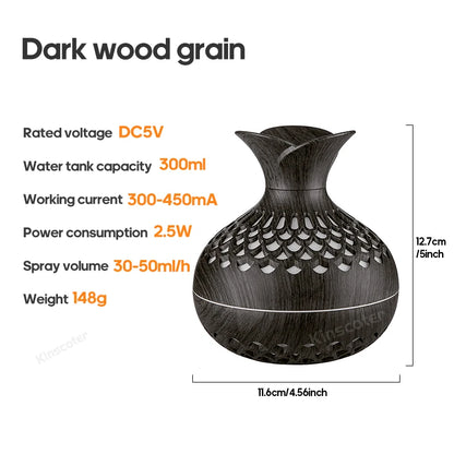 Humidificateur USB à grain de bois