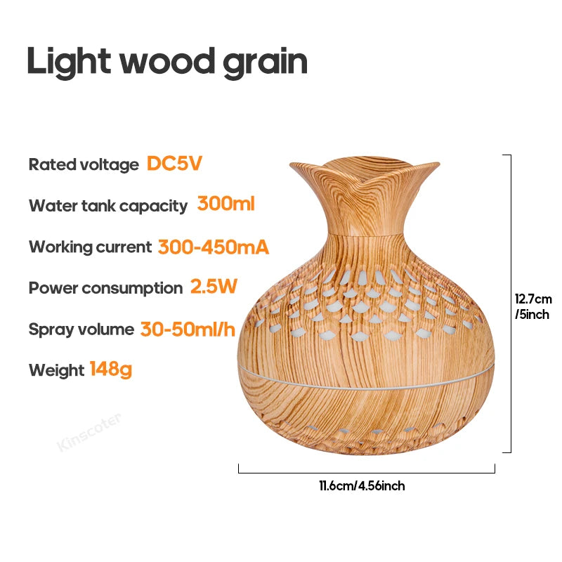 Humidificateur USB à grain de bois