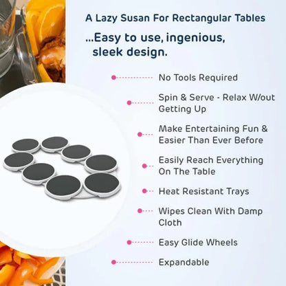 Dining Table Rotating Food Tray Foldable Space Saving Dish Outdoor Family Picnic Saucer Easy To Assemble and Clean Dining Tools