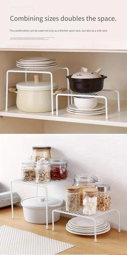 Kitchen Storage Rack, Wrought Iron Seasoning Rack, Countertop Sink, Floor-Standing Bowl and Plate Storage Rack