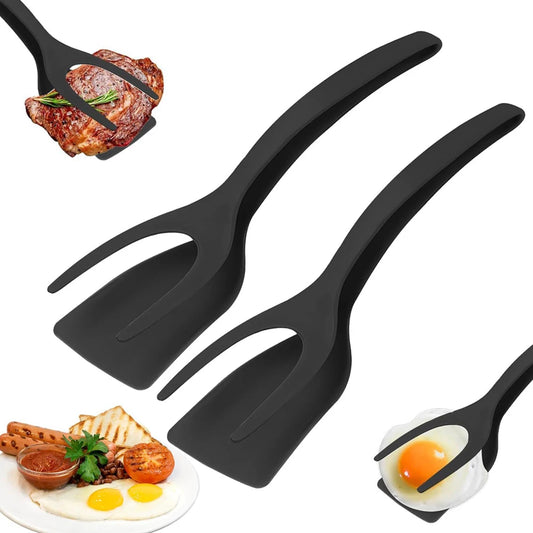 Spatule et pince 2 en 1 pour retourner les aliments