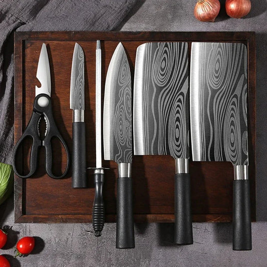 Ensemble de couteaux de cuisine laser Damas