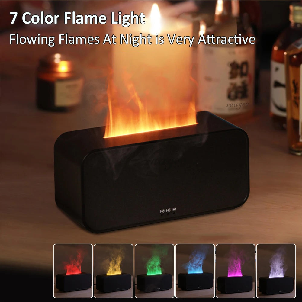 Mini humidificateur d'arômes à flamme avec lumière LED