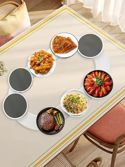 Dining Table Rotating Food Tray Foldable Space Saving Dish Outdoor Family Picnic Saucer Easy To Assemble and Clean Dining Tools