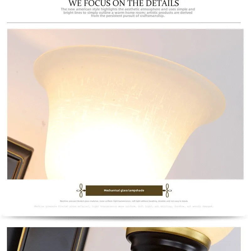 American Country Simple Living Room Corridor Aisle Bedroom Bedside Single Wall Lamp