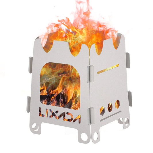 Réchaud à bois de camping pliable en acier inoxydable ultraléger