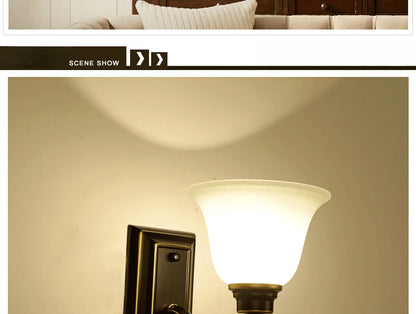 American Country Simple Living Room Corridor Aisle Bedroom Bedside Single Wall Lamp