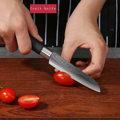 Laser Damascus Kitchen Knife Set