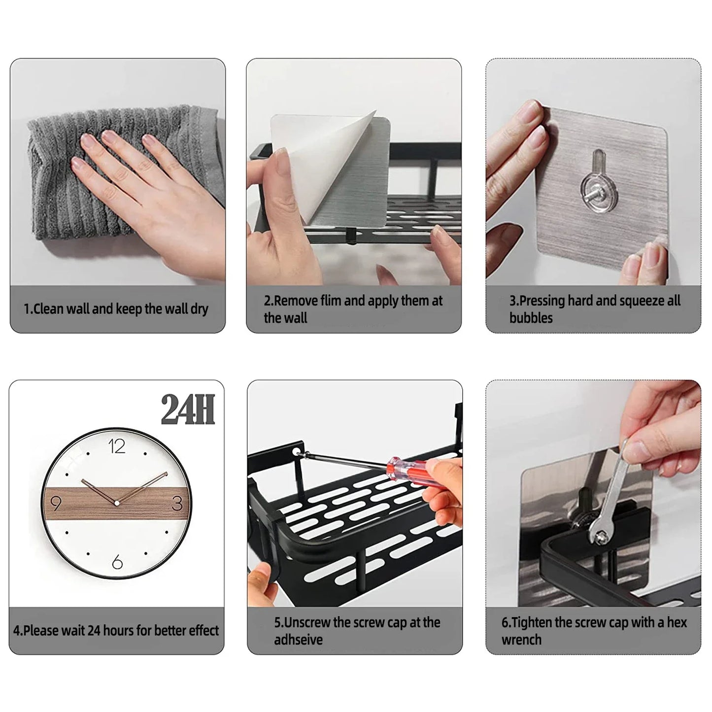 Étagère d'angle murale sans perçage