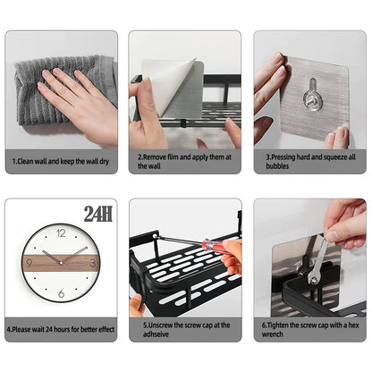 Étagère d'angle murale sans perçage