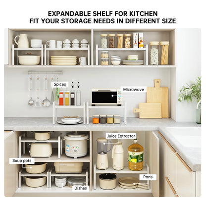 Kitchen Storage Rack under the Sink, Layered Shelf in the Cabinet, Countertop, Extendable Cabinet, Dish Storage Rack for Home Use