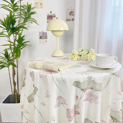 Dining Mat Vintage Floral Table Cloth Chinese Style Printing Elegant Picnic Mat Light Luxury Round Table Tablecloth Girl's Desk