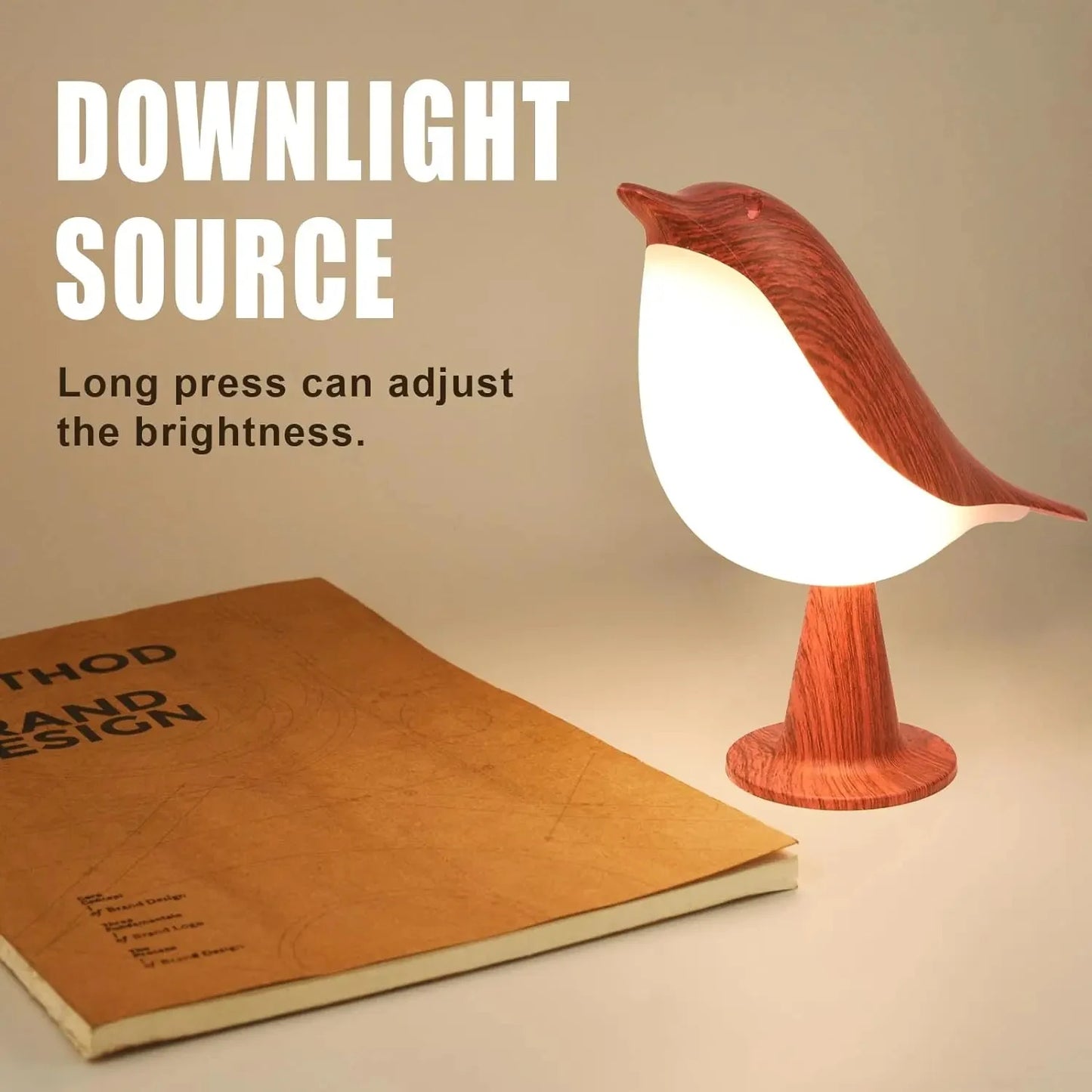 Lampe de bureau sans fil en forme d'oiseau