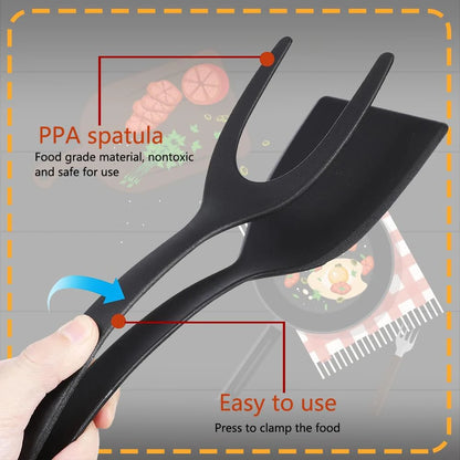 2-in-1 Spatula Tongs Flip Tool
