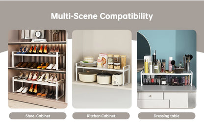 Kitchen Storage Rack under the Sink, Layered Shelf in the Cabinet, Countertop, Extendable Cabinet, Dish Storage Rack for Home Use