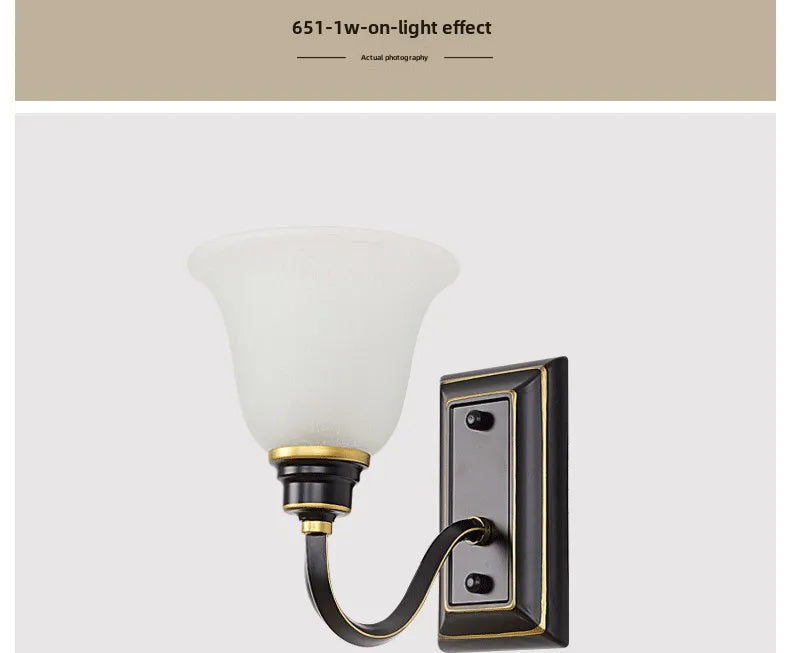 American Country Simple Living Room Corridor Aisle Bedroom Bedside Single Wall Lamp