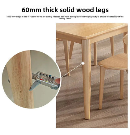 Solid Wood Dining Table Modern Rectangular Kitchen Table Minimalist Rectangular Compact Small Space Saving Kitchen Dining Room