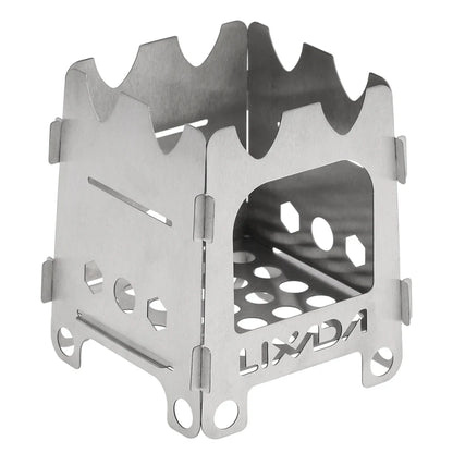 Réchaud à bois de camping pliable en acier inoxydable ultraléger