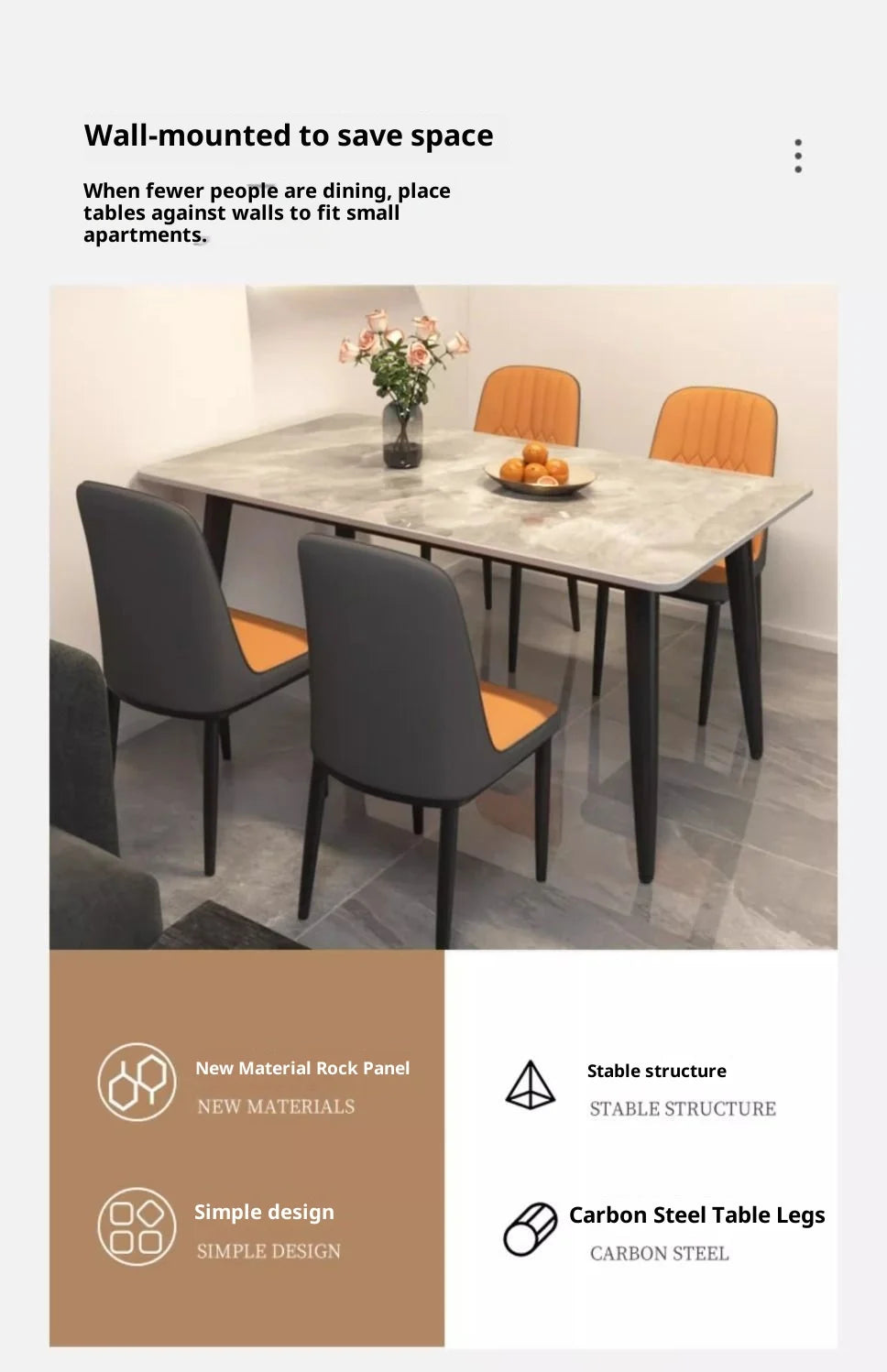 Sintered Stone Dining Table Modern Minimalist Thick Matte Top Light Luxury Glossy Edge Small Space Home Furniture Dinning Table