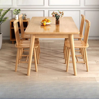 Solid Wood Dining Table Modern Rectangular Kitchen Table Minimalist Rectangular Compact Small Space Saving Kitchen Dining Room
