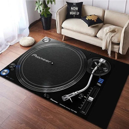 Living Room Bedroom Table Large Area Rug Kitchen Floor Mat Bathroom Non-Slip  Vinyl Disc Player