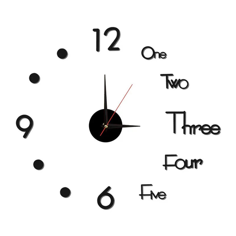 Horloge murale miroir en acrylique avec chiffres romains 3D