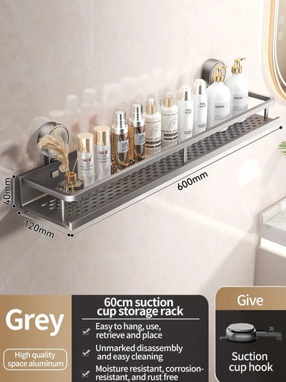 No-Drill Suction Cup Aluminum Bathroom