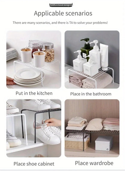 Kitchen Storage Rack, Wrought Iron Seasoning Rack, Countertop Sink, Floor-Standing Bowl and Plate Storage Rack