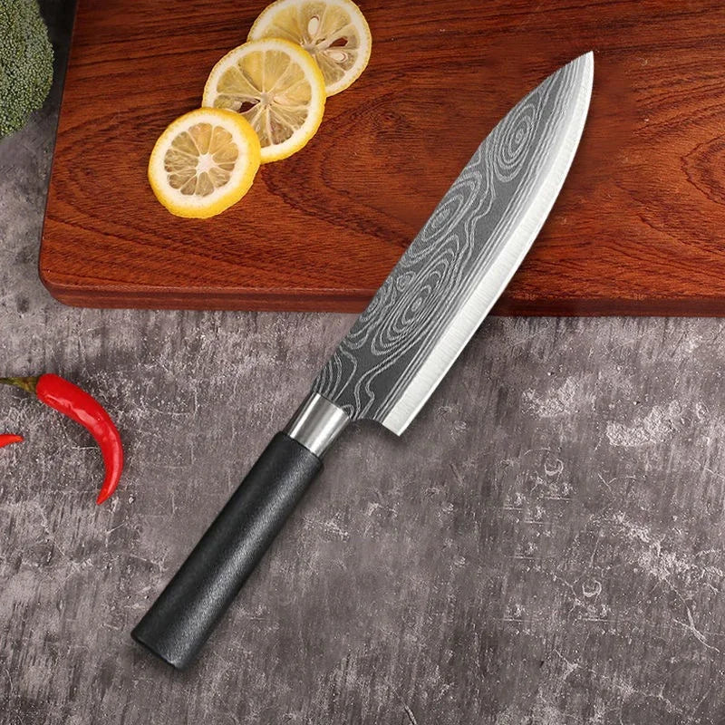 Laser Damascus Kitchen Knife Set