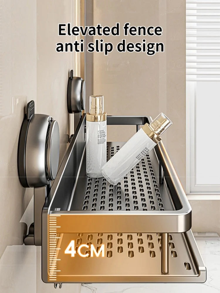 No-Drill Suction Cup Aluminum Bathroom