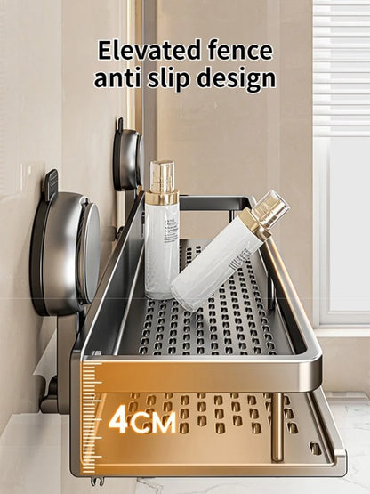 No-Drill Suction Cup Aluminum Bathroom