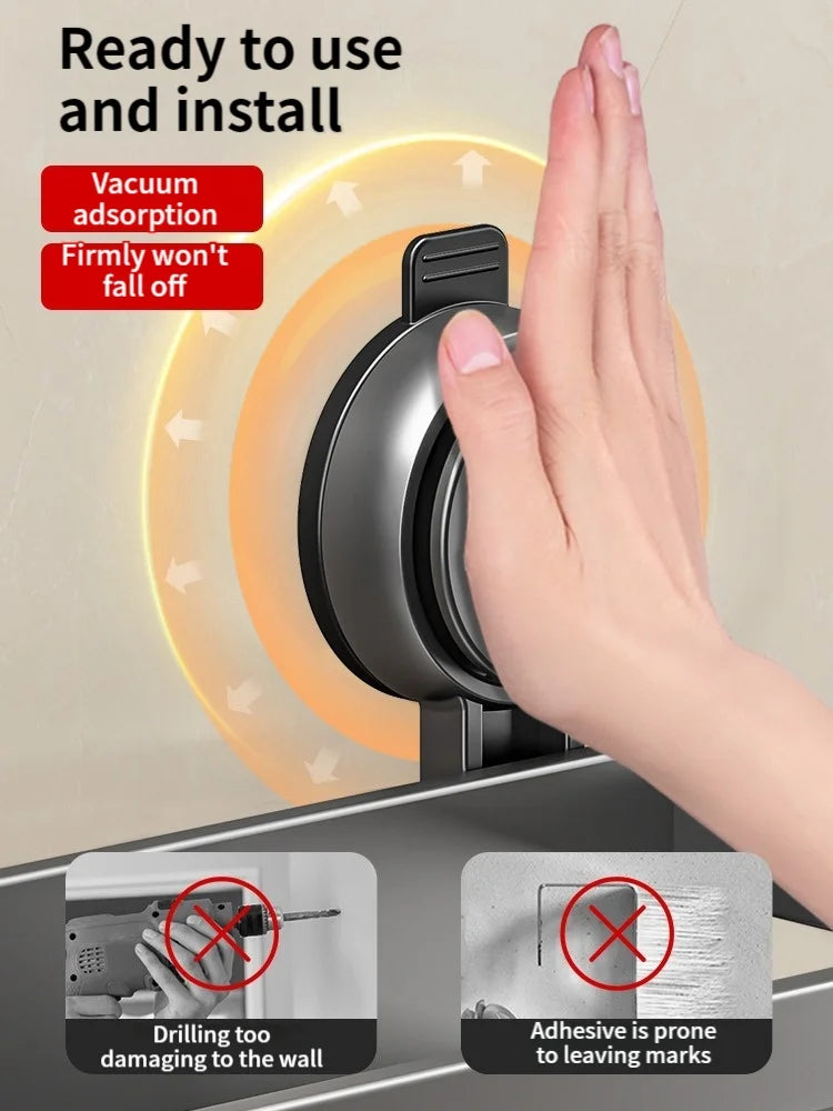 No-Drill Suction Cup Aluminum Bathroom