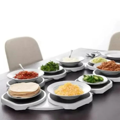 Dining Table Rotating Food Tray Foldable Space Saving Dish Outdoor Family Picnic Saucer Easy To Assemble and Clean Dining Tools