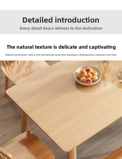 Solid Wood Dining Table Modern Rectangular Kitchen Table Minimalist Rectangular Compact Small Space Saving Kitchen Dining Room