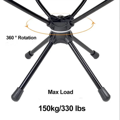 Chaise pivotante pliante portable d'extérieur