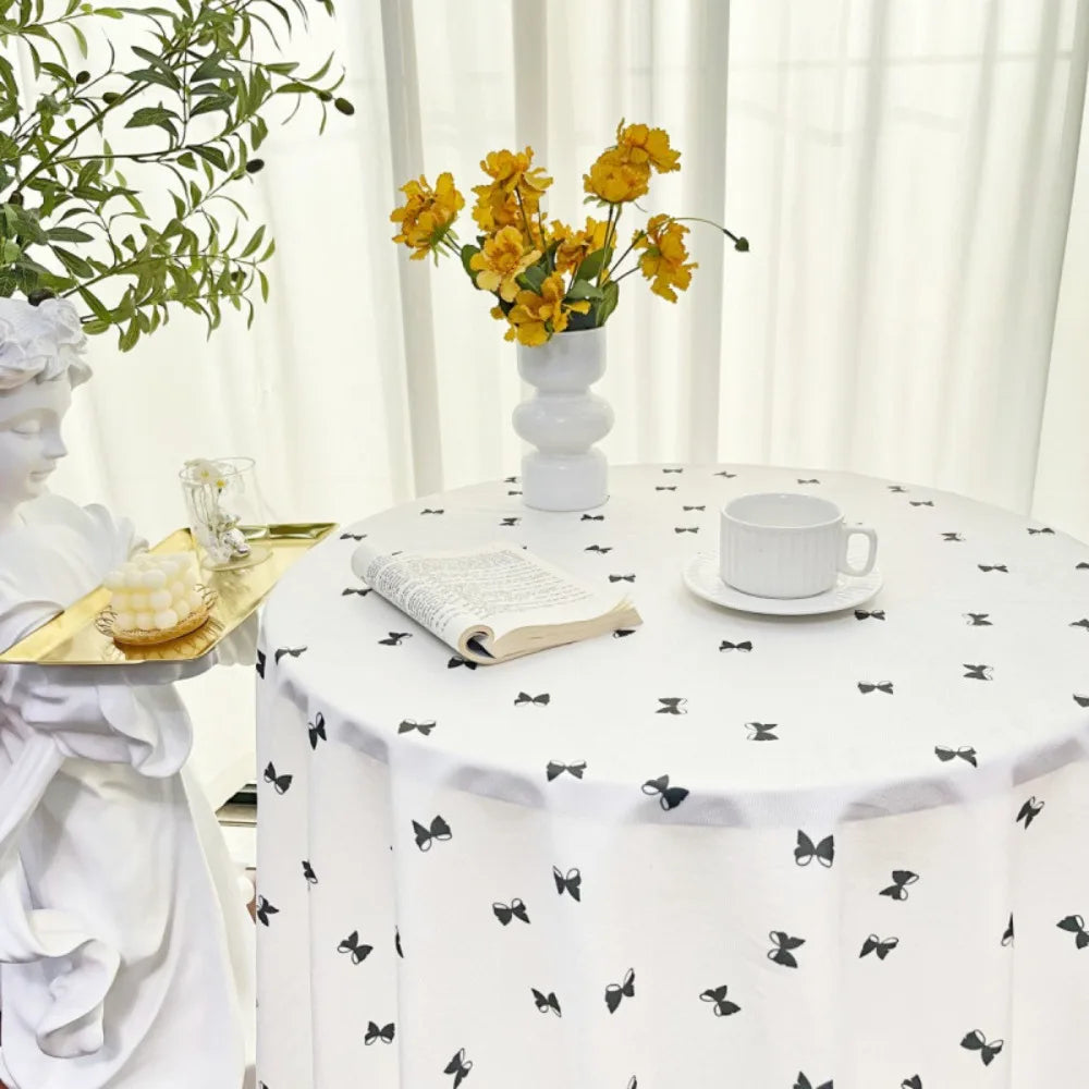Dining Mat Vintage Floral Table Cloth Chinese Style Printing Elegant Picnic Mat Light Luxury Round Table Tablecloth Girl's Desk
