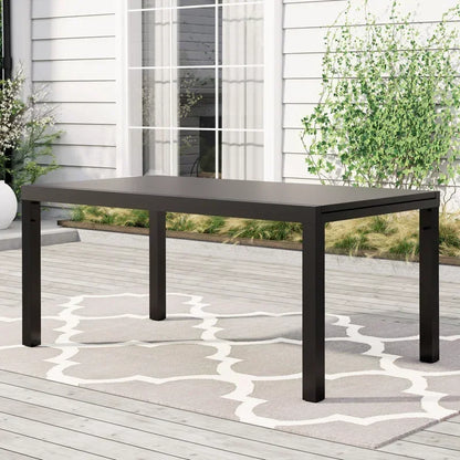 Dining Table Restaurant Rectangular Garden Dining Set Factory Luxury Patio Extendable Outdoor for 6-8 Persons Metal Steel Modern