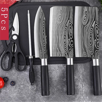Laser Damascus Kitchen Knife Set