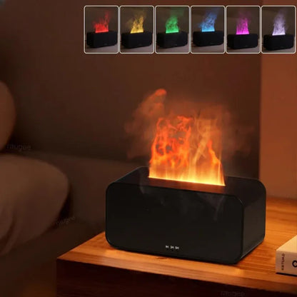 Mini humidificateur d'arômes à flamme avec lumière LED